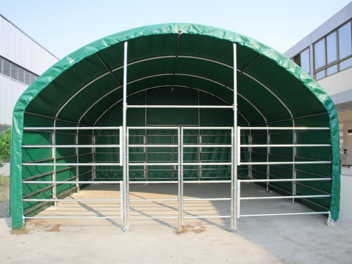 Přístřešek Pro Zvířata 6x6x3,7m, PVC 610g/m2, zelená